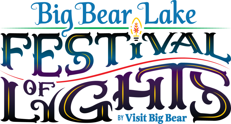 Ein digitales Logo für das Big Bear Lake Festival of Lights von Visit Big Bear.