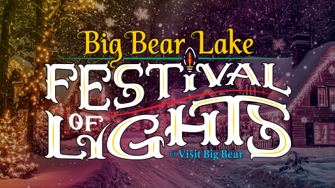 Eine digitale Anzeige für das Big Bear Lake Festival of Lights von Visit Big Bear.