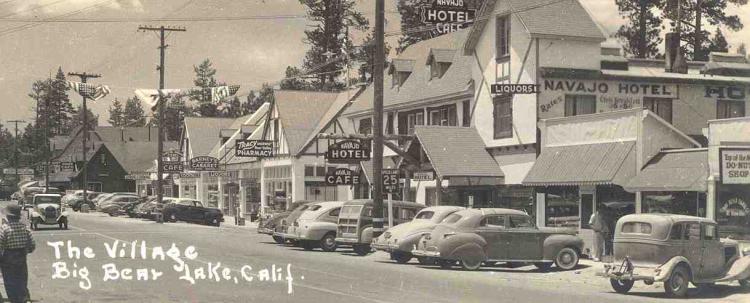 Das Dorf am Big Bear Lake in den 1940er Jahren.