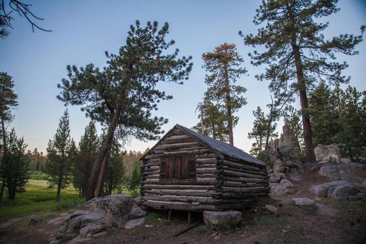Die Hütte des Pastors im Bluff Lake von Big Bear
