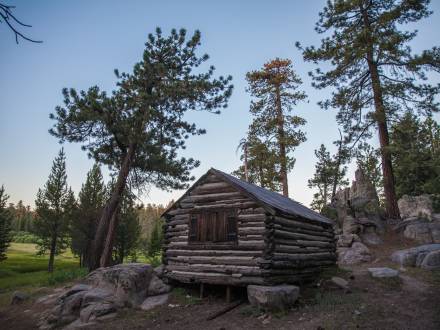 Die Hütte des Pastors im Bluff Lake von Big Bear